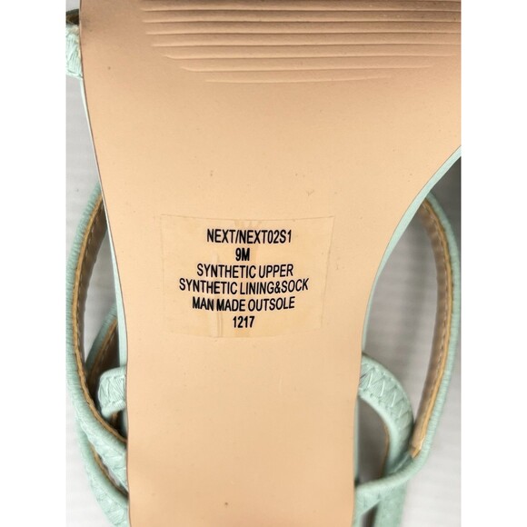 NIB STEVE MADDEN Women's 9 Next Mint Green Strappy Heeled Sandals Stiletto Vegan - Picture 8 of 10